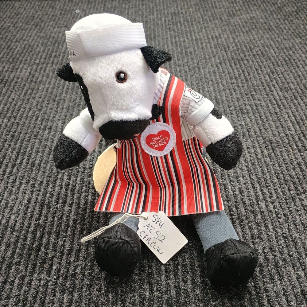 Cute Chick-Fil-A Cow Mascot Plush 10" retro look collectible